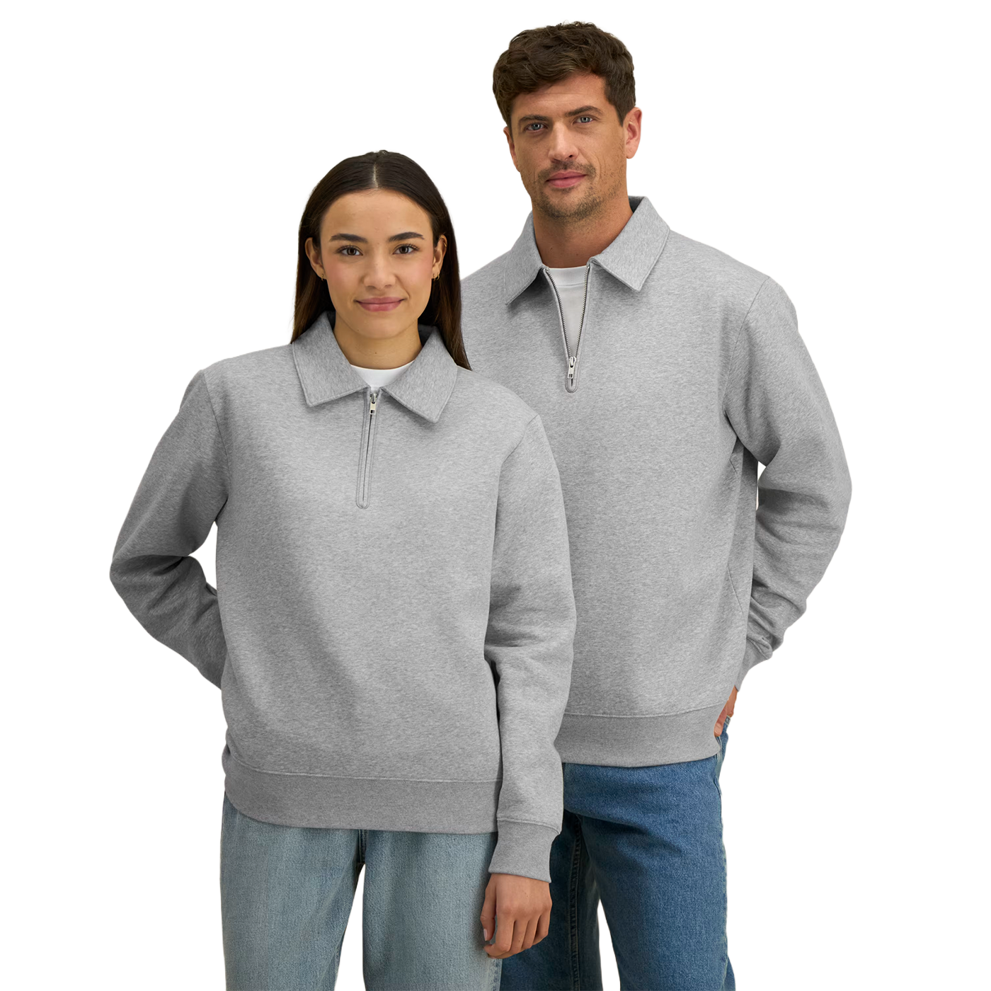 Sweatshirt zip polo unisex