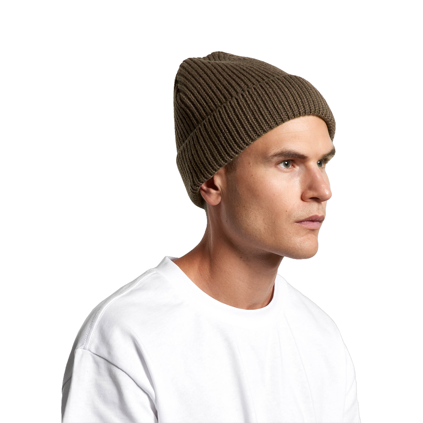 Recycled wool beanie ribbed